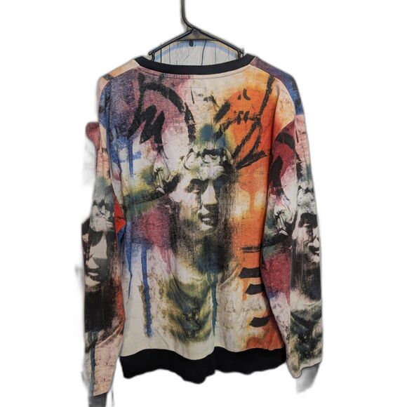 Streetwear Watercolor Long Sleeve Shirt Unisex Size XXL Urban Artsy Edgy - Picture 4 of 5